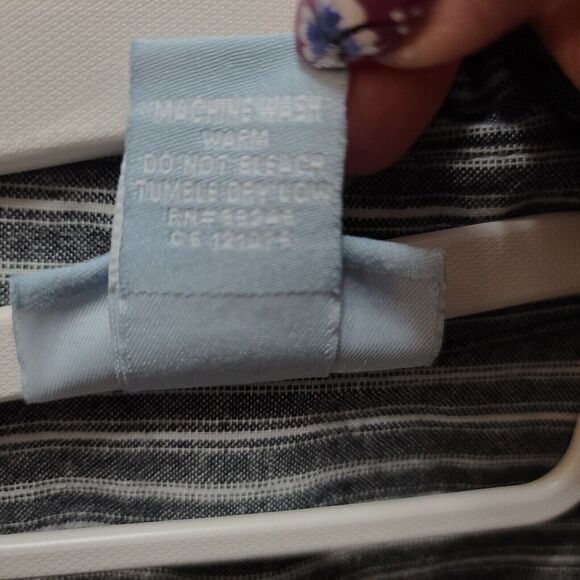 Liz & Me Womens Button Up Multi-Color Size 26/28 100% Cotton Striped Long Sleeve - Picture 7 of 12